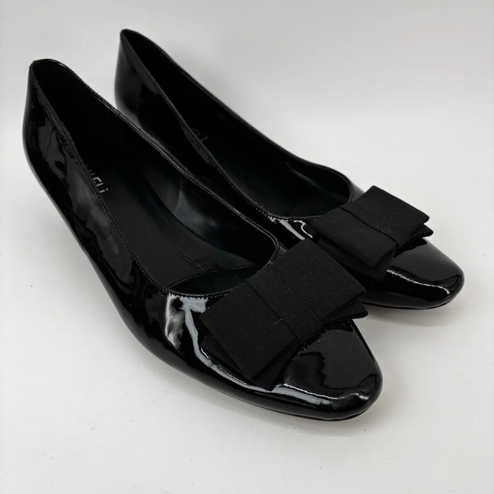 Comfortview Women's The Flynn Slip On Pump Patent Leather Bow Sz 10M